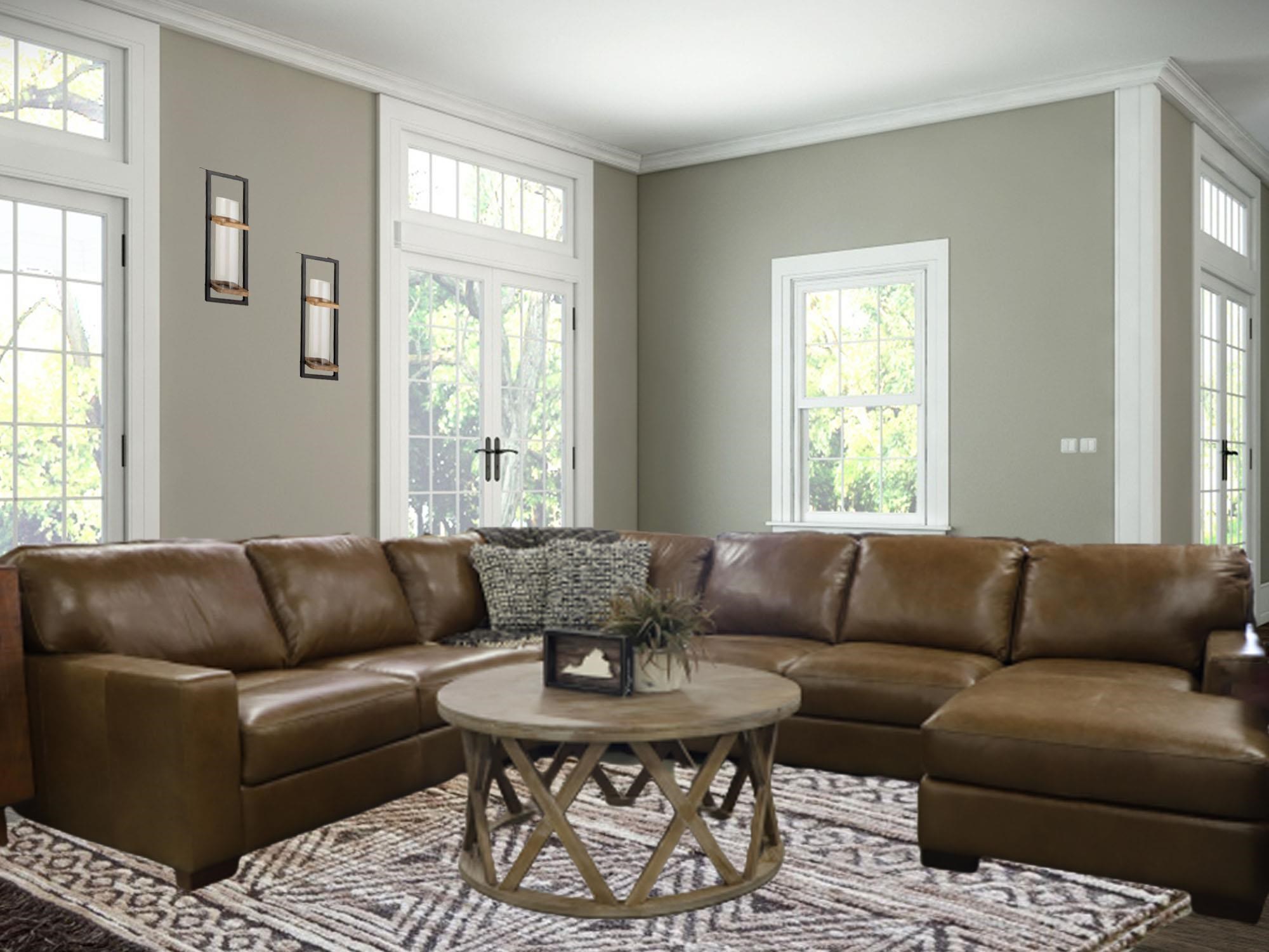 Virginia Furniture Market Premium Leather Florence 4 Piece Sectional w